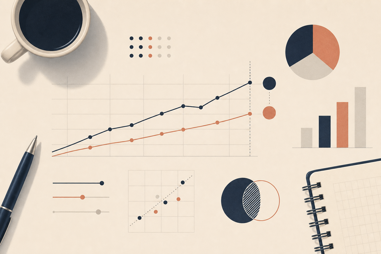 Tableau de bord et données : illustration des critères de comparaison (visuel éditorial)
